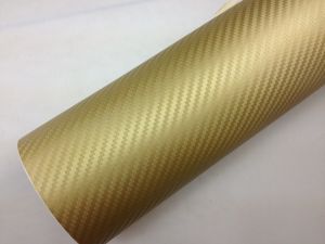 Folia rolka carbon 3D złota 1,27x30m
