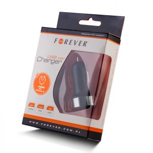 Samochodowa ładowarka USB 1 A Forever czarna +  ka
