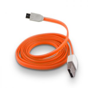 Kabel micro USB Forever silikonowy płaski pomarańc