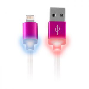 Kabel USB Forever do iPhone 5/6 świecący metalowy