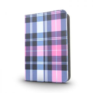 Uniwersalne etui do tabletów 7-8\'\' Plaid różowo-cz